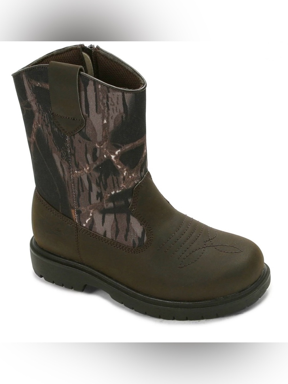 Deer Stags Brown and Dark Brown Kids Western Work Boot Size 1